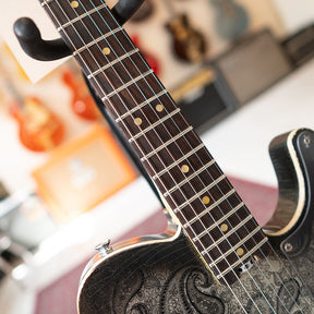 ERC ESQ Style W/Filtertron - Aged Black Over Silver Paisley - Black Back