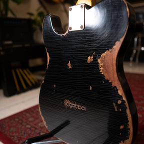 Electric Relic Co. TC Electric Guitar HS - Black Over Silver Paisley 'Silverburst'