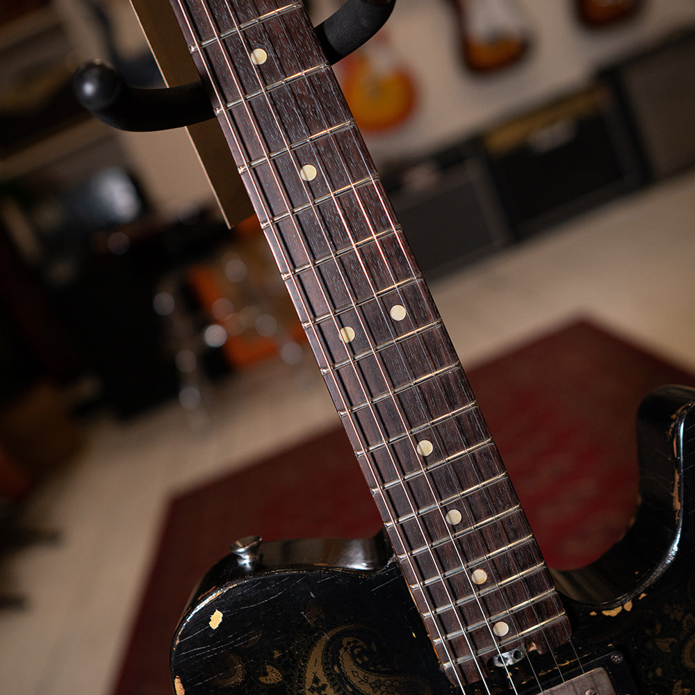 Electric Relic Co. TC Electric Guitar HS - Black Over Silver Paisley 'Silverburst'