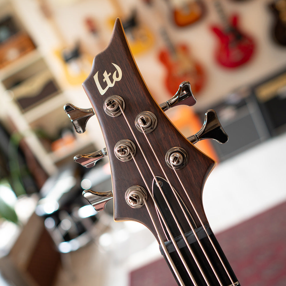 ESP LTD F-5EM Neck Thru - Natural Satin - Hard Case - Preowned