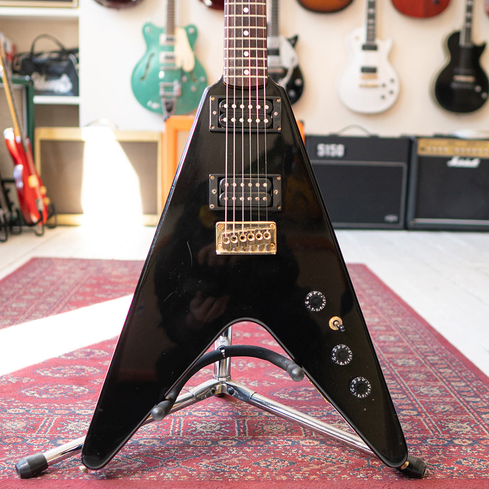 Hondo Deluxe Series 767 Flying V - Black - Preowned