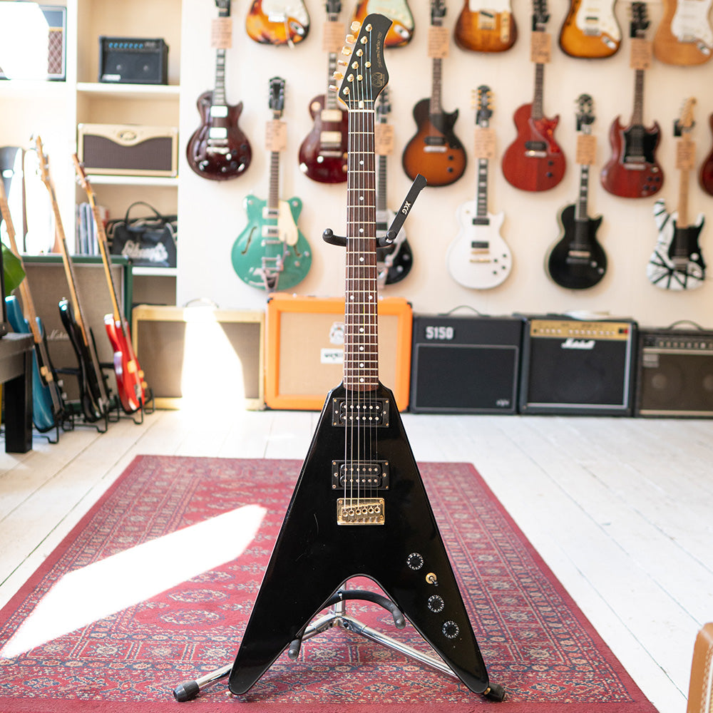 Hondo Deluxe Series 767 Flying V - Black - Preowned