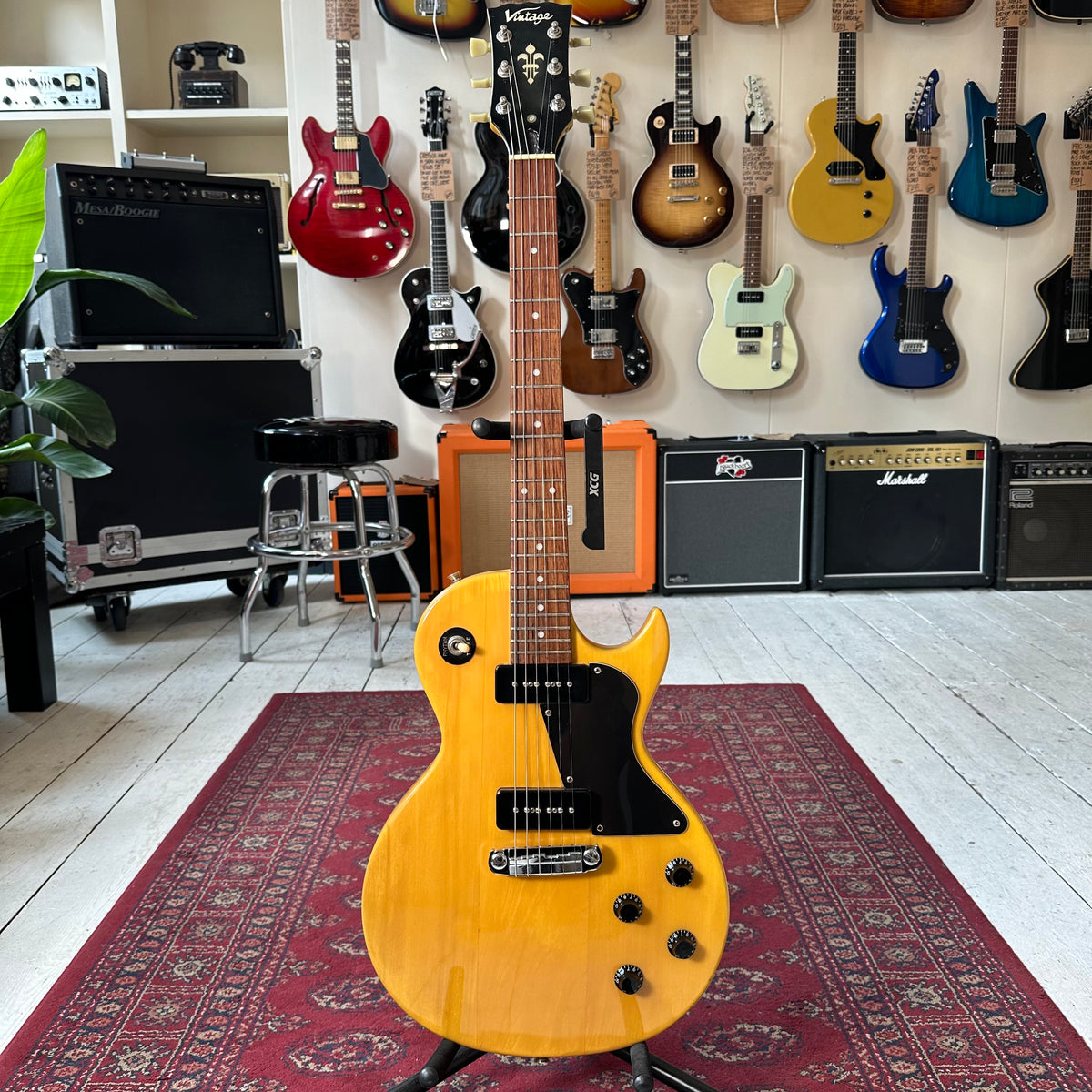 Vintage Les Paul Style With P90s - Transparent Yellow - Preowned