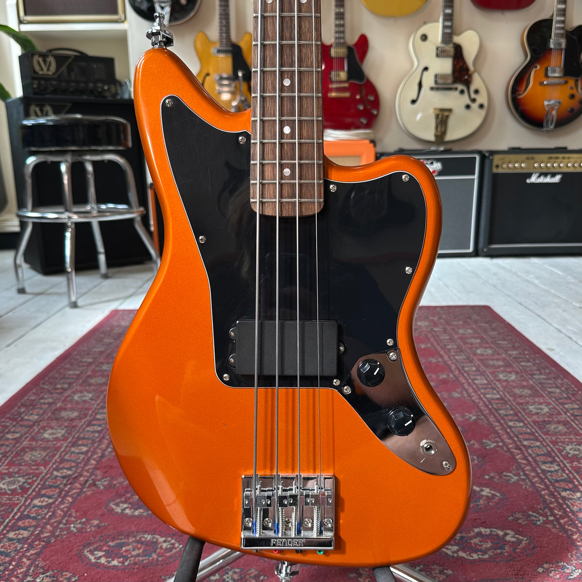 Squier Affinity Series Jaguar Bass H - Laurel Fingerboard - Matching Headstock - Metallic Orange - Preowned