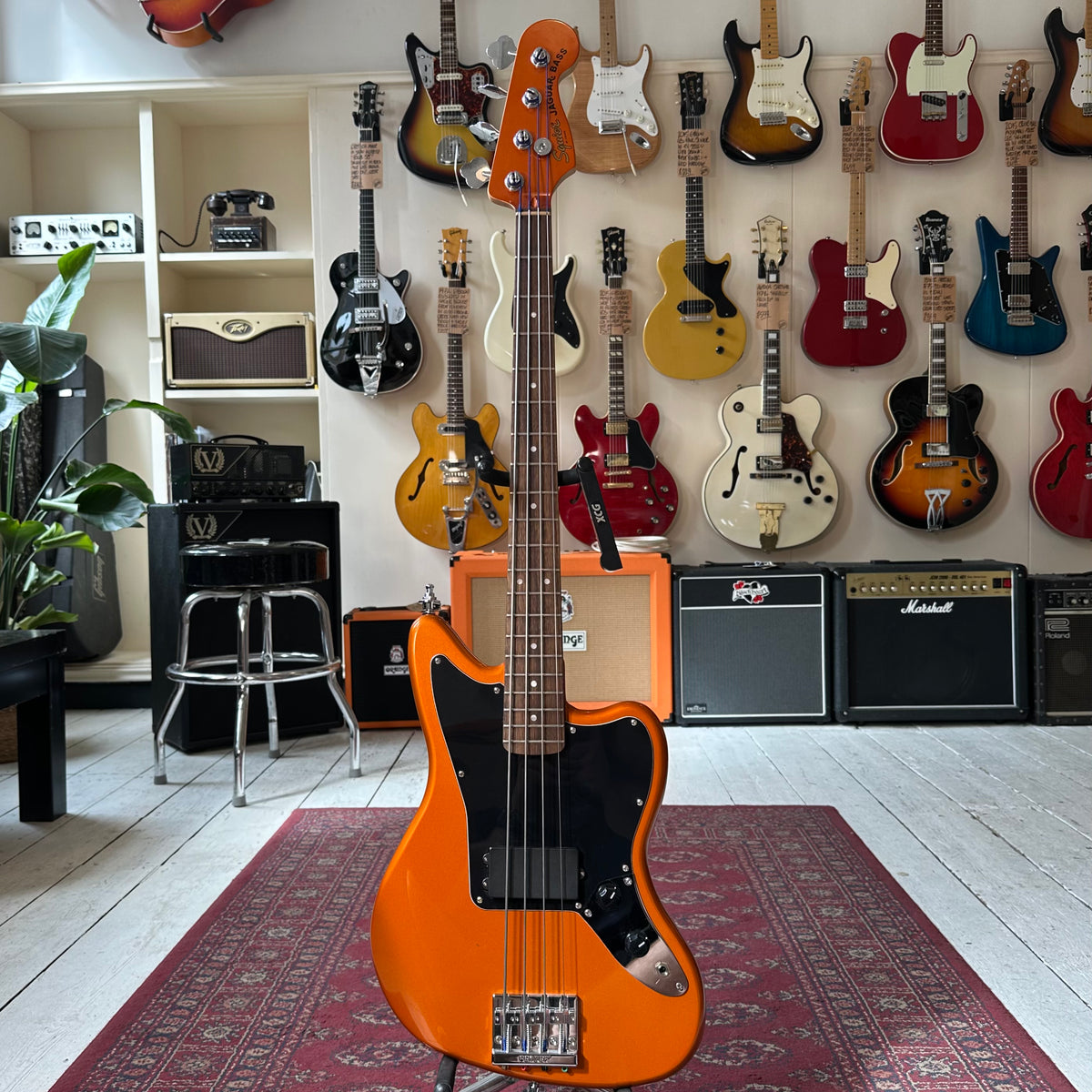 Squier Affinity Series Jaguar Bass H - Laurel Fingerboard - Matching Headstock - Metallic Orange - Preowned