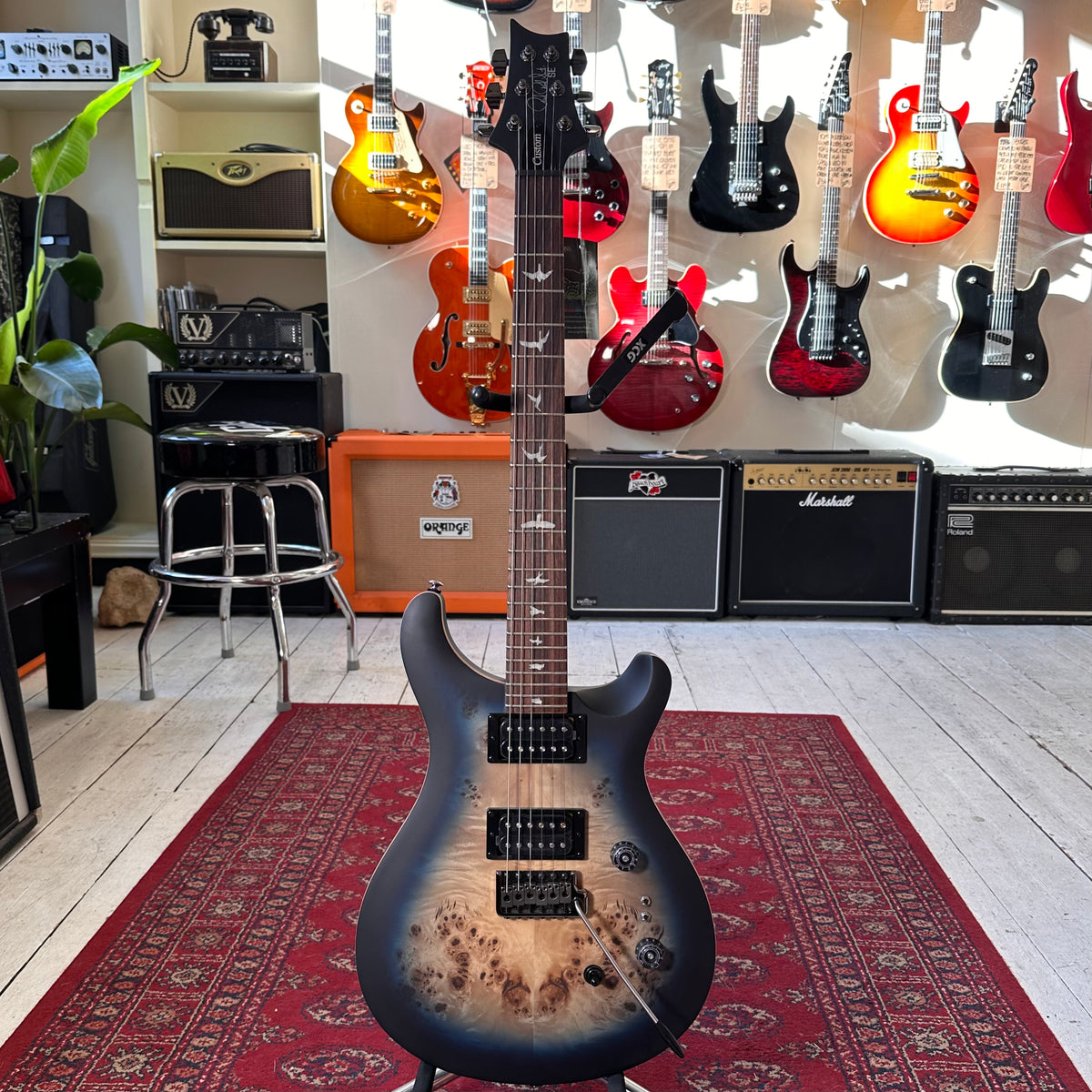 PRS SE Custom 24-08 Limited Edition Poplar Burl - Lake Blue Midnight Burst