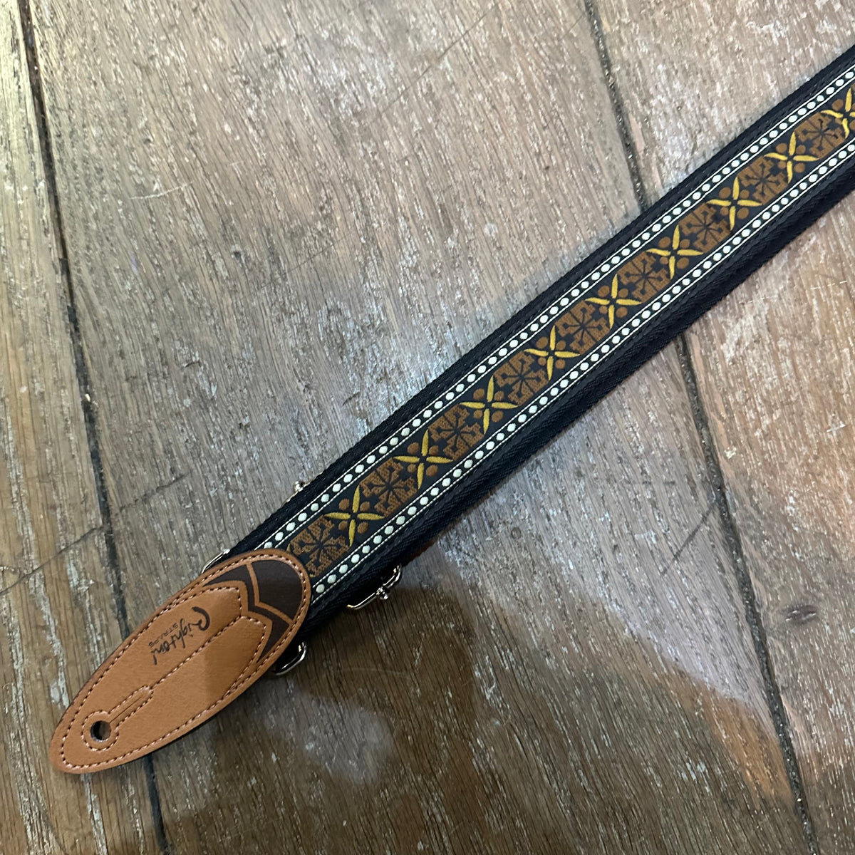 Right On Guitar Strap Vegan Leather - SURF RIDER BROWN