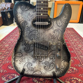 Electric Relic Co. TC Electric Guitar - Black Over Silver Paisley 'Silverburst'