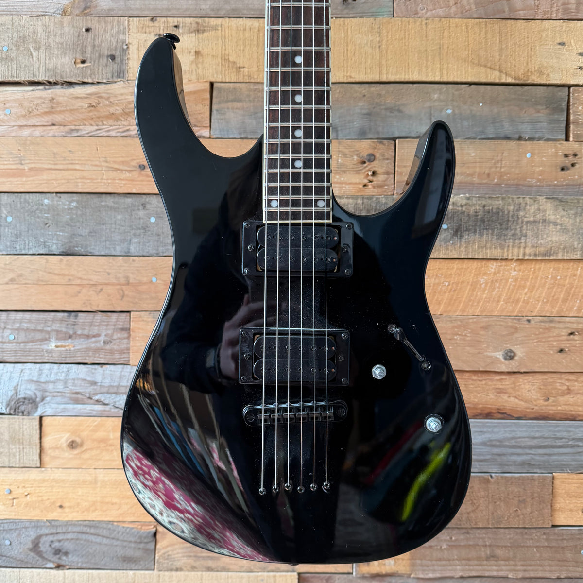 Project Black Knight S-Style Electric Guitar - Black - Preowned