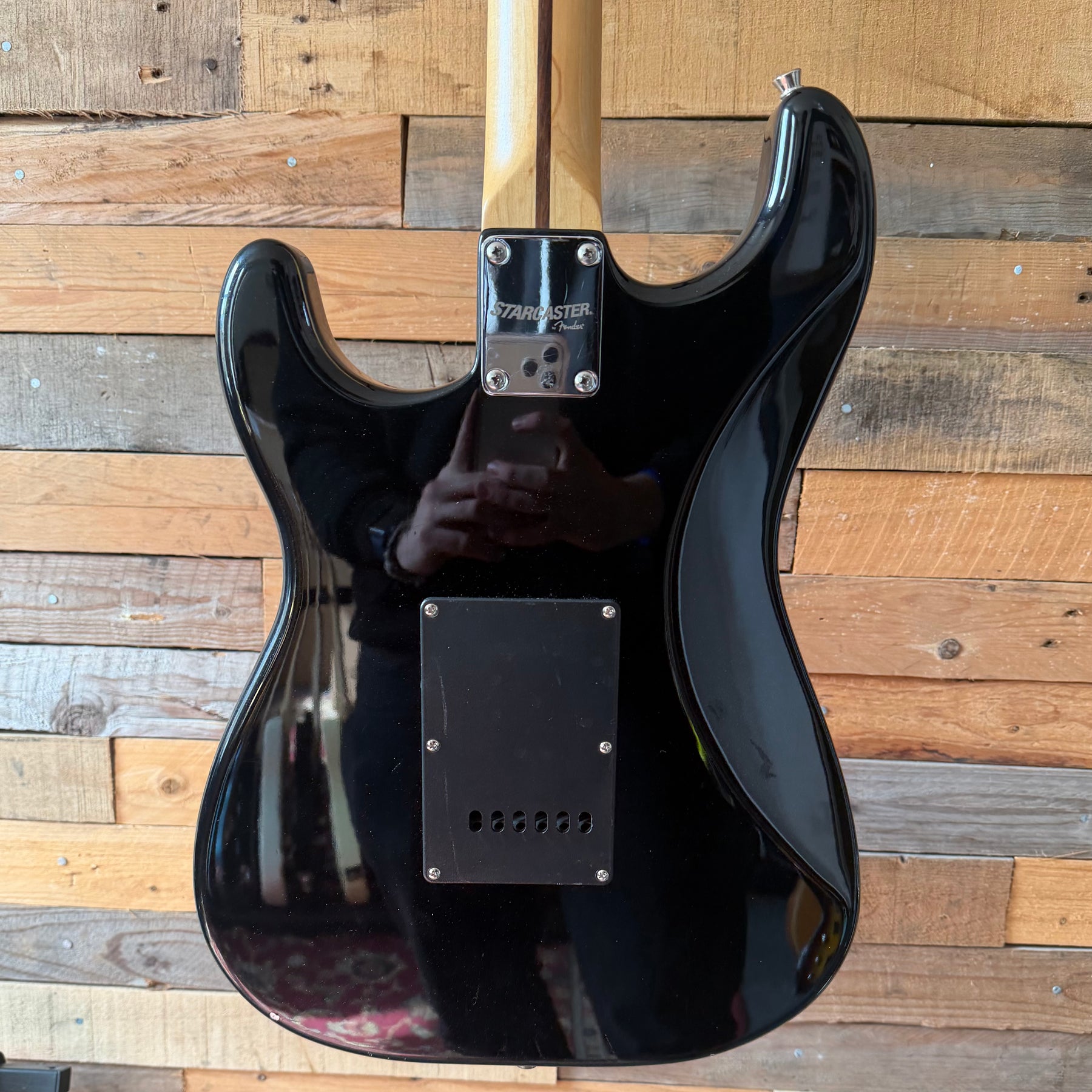 Project Fender Starcaster Electric Guitar -Mattalic Black - Preowned
