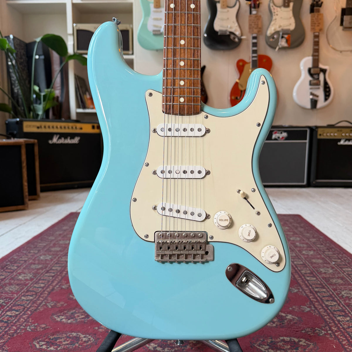 1980's ESP S- Style Electric Guitar Headstock Repair - Sonic Blue - Preowned