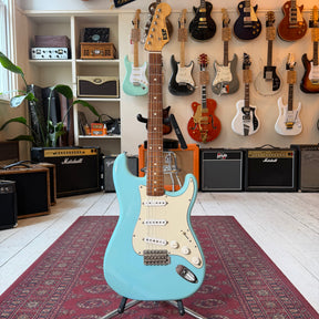 1980's ESP S- Style Electric Guitar Headstock Repair - Sonic Blue - Preowned