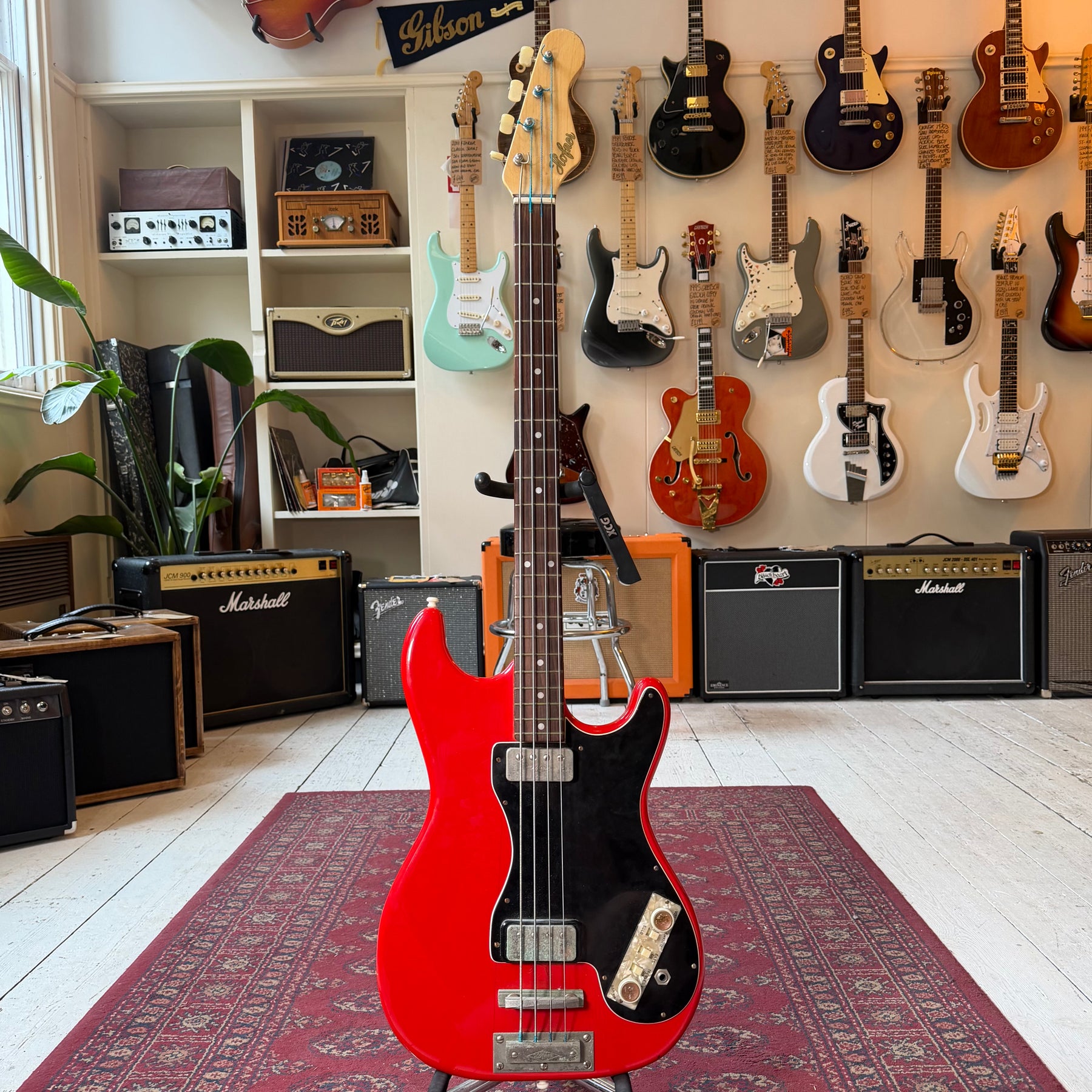 1962 Hofner Electric Bass Guitar Project - Red - Preowned