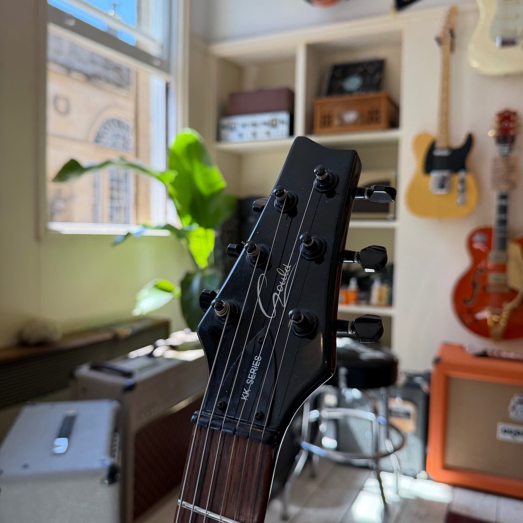Gould Explorer Copy Electric Guitar - Black - Preowned