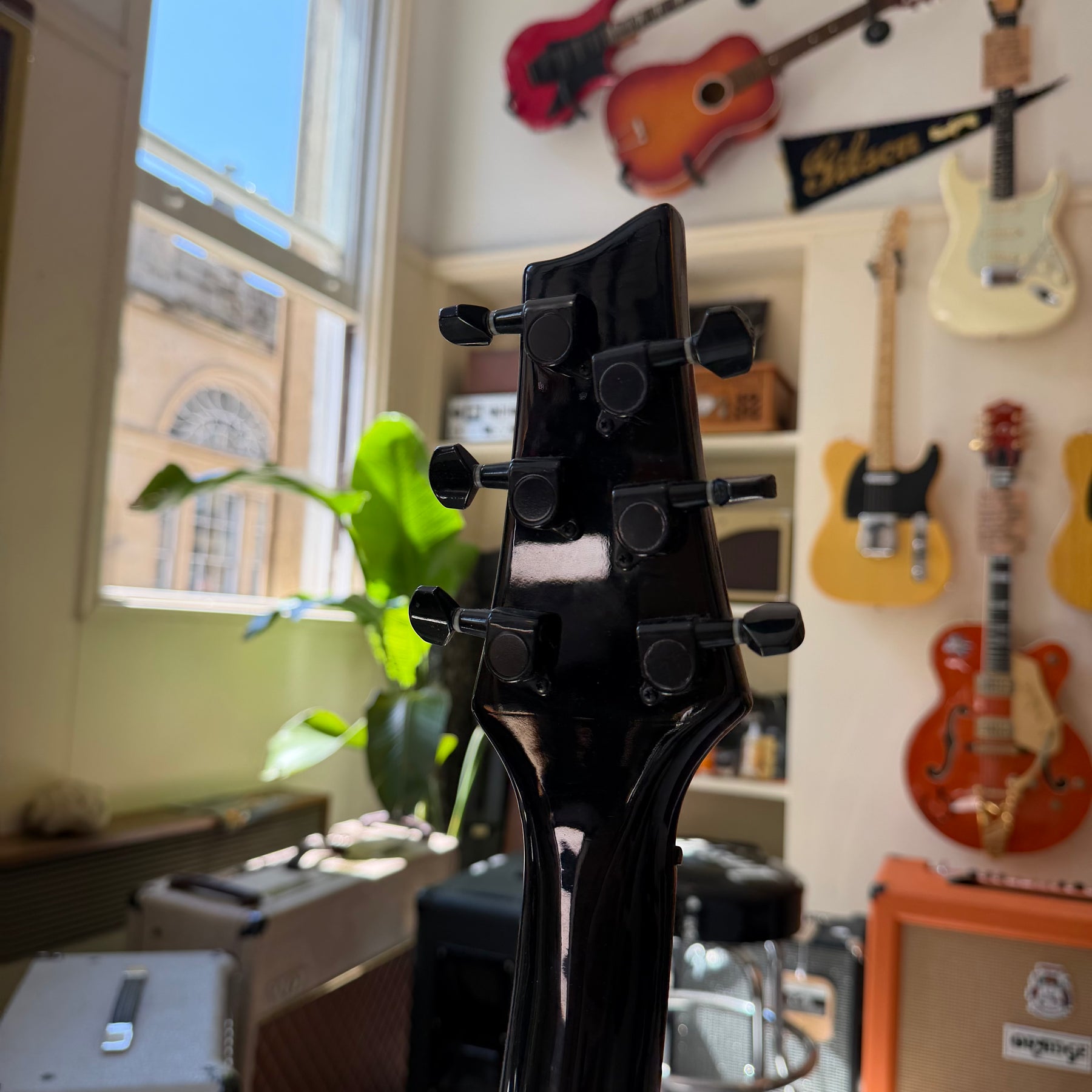 Gould Explorer Copy Electric Guitar - Black - Preowned