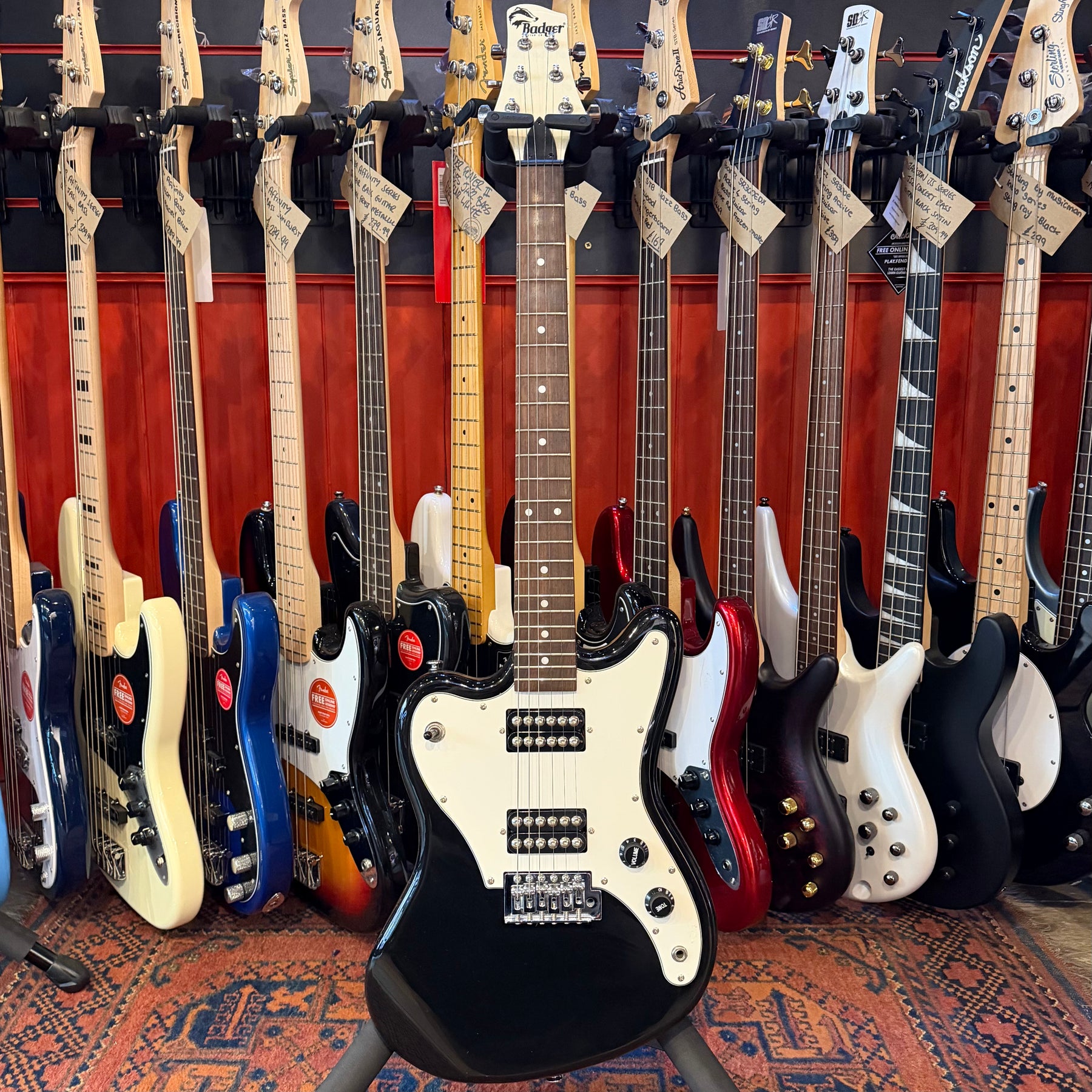 Badger Offset Electric Guitar - Black - Preowned