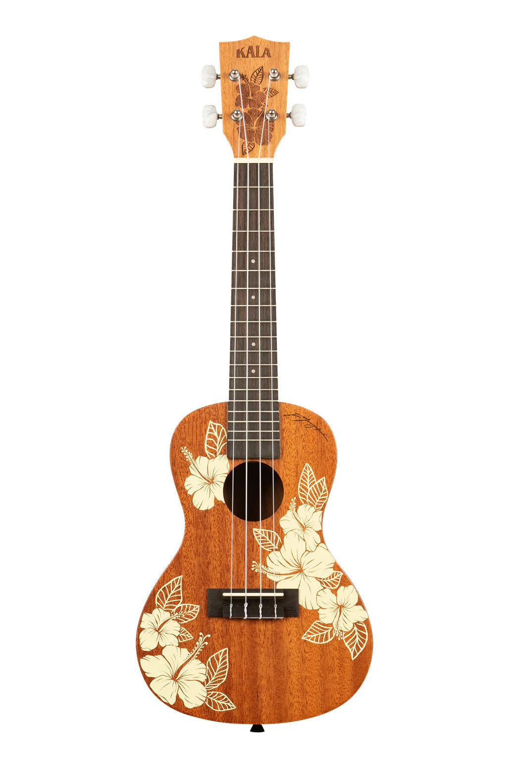 Kala Hibiscus Mahogany Concert Ukulele With Gig Bag