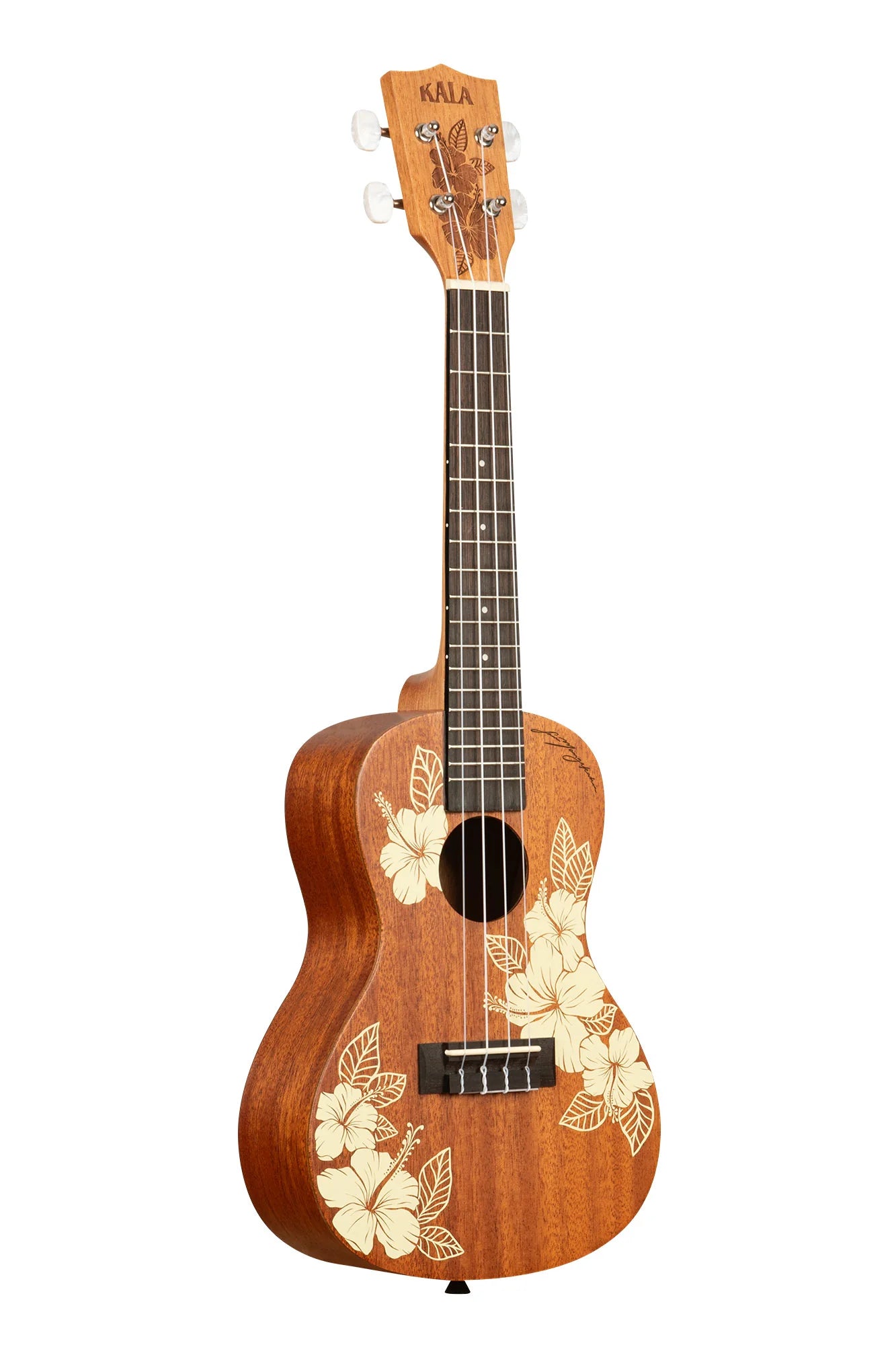 Kala Hibiscus Mahogany Concert Ukulele With Gig Bag