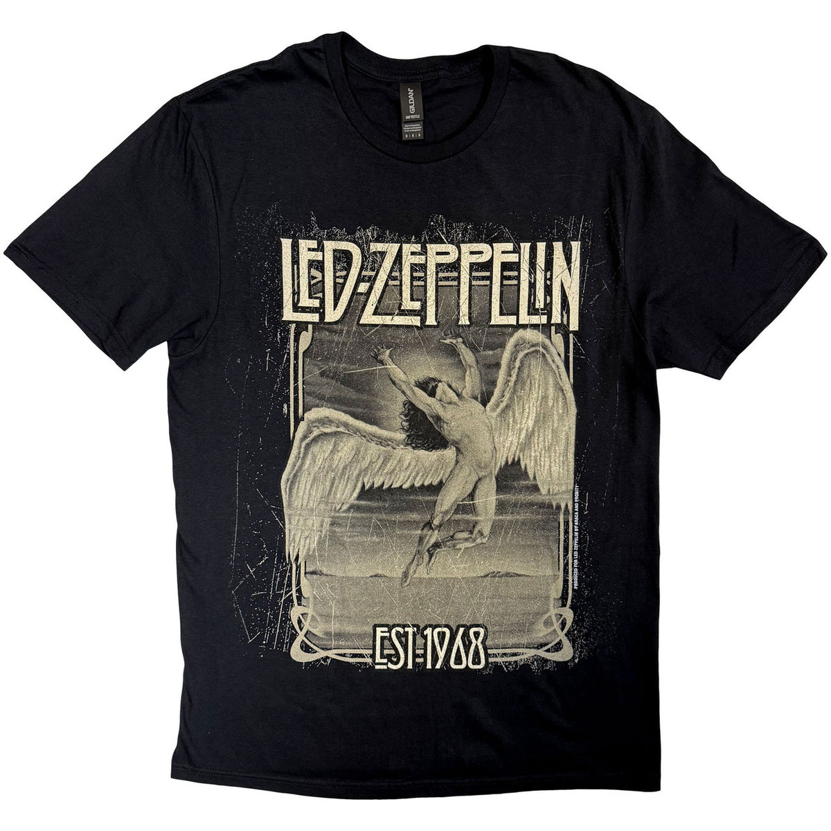 Led Zeppelin Unisex T-Shirt: Faded Falling - Black