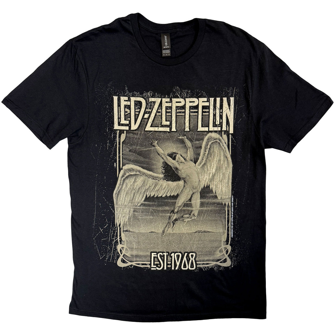 Led Zeppelin Unisex T-Shirt: Faded Falling - Black