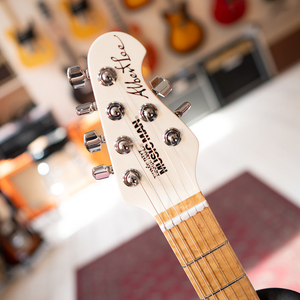 2012 Ernie Ball Music Man Albert Lee SSS - Pearl White - OHSC - Preowned