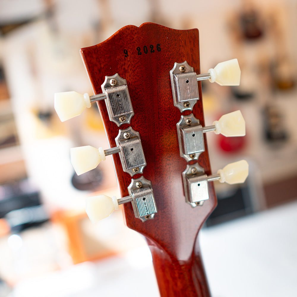 2022 Gibson Custom Shop '59 Reissue R9 Les Paul Standard Handpicked Top 'Lefty' - Aged Poppy Burst - OHSC - Preowned