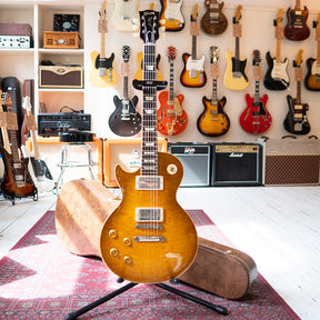 2022 Gibson Custom Shop '59 Reissue R9 Les Paul Standard Handpicked Top 'Lefty' - Aged Poppy Burst - OHSC - Preowned