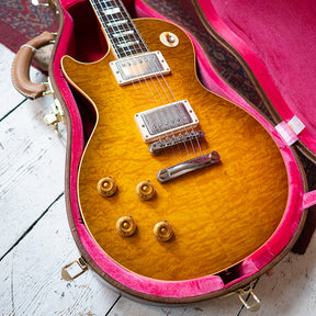 2022 Gibson Custom Shop '59 Reissue R9 Les Paul Standard Handpicked Top 'Lefty' - Aged Poppy Burst - OHSC - Preowned