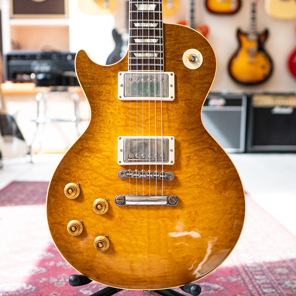 2022 Gibson Custom Shop '59 Reissue R9 Les Paul Standard Handpicked Top 'Lefty' - Aged Poppy Burst - OHSC - Preowned