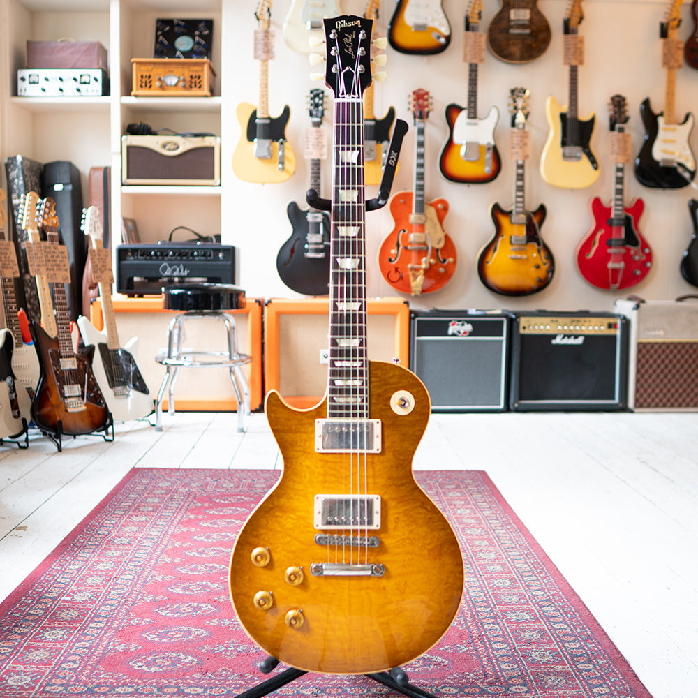 2022 Gibson Custom Shop '59 Reissue R9 Les Paul Standard Handpicked Top 'Lefty' - Aged Poppy Burst - OHSC - Preowned