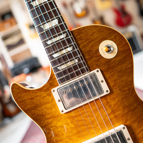 2022 Gibson Custom Shop '59 Reissue R9 Les Paul Standard Handpicked Top 'Lefty' - Aged Poppy Burst - OHSC - Preowned