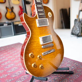 2022 Gibson Custom Shop '59 Reissue R9 Les Paul Standard Handpicked Top 'Lefty' - Aged Poppy Burst - OHSC - Preowned