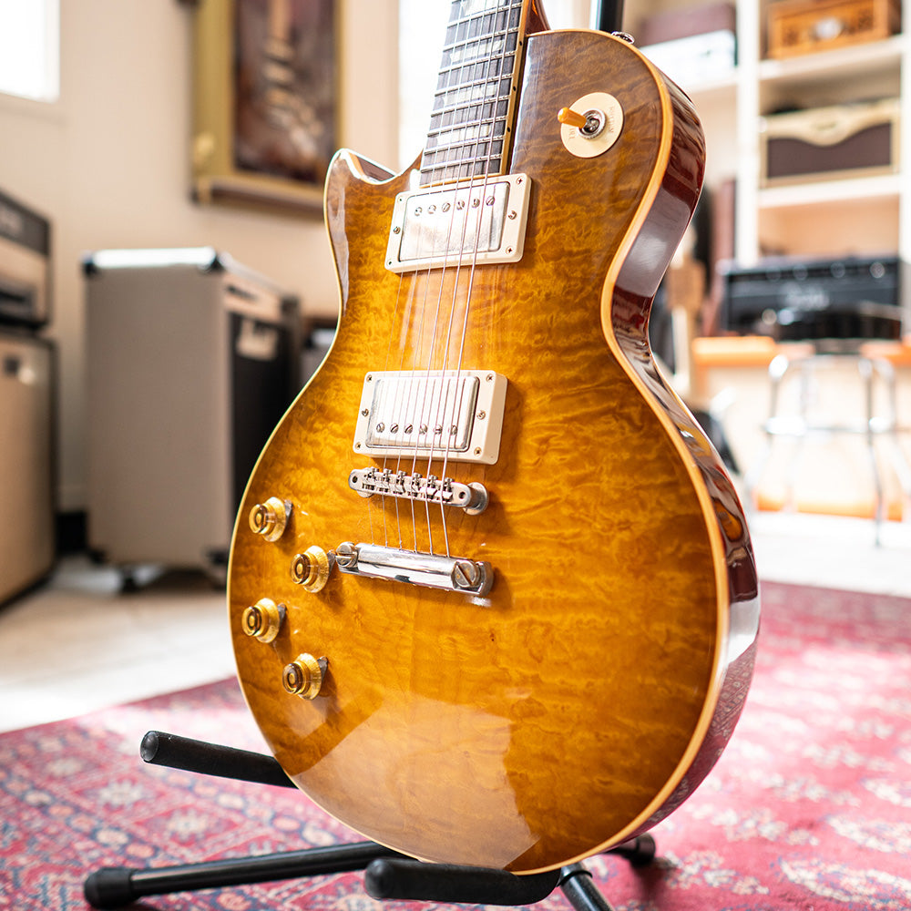 2022 Gibson Custom Shop '59 Reissue R9 Les Paul Standard Handpicked Top 'Lefty' - Aged Poppy Burst - OHSC - Preowned
