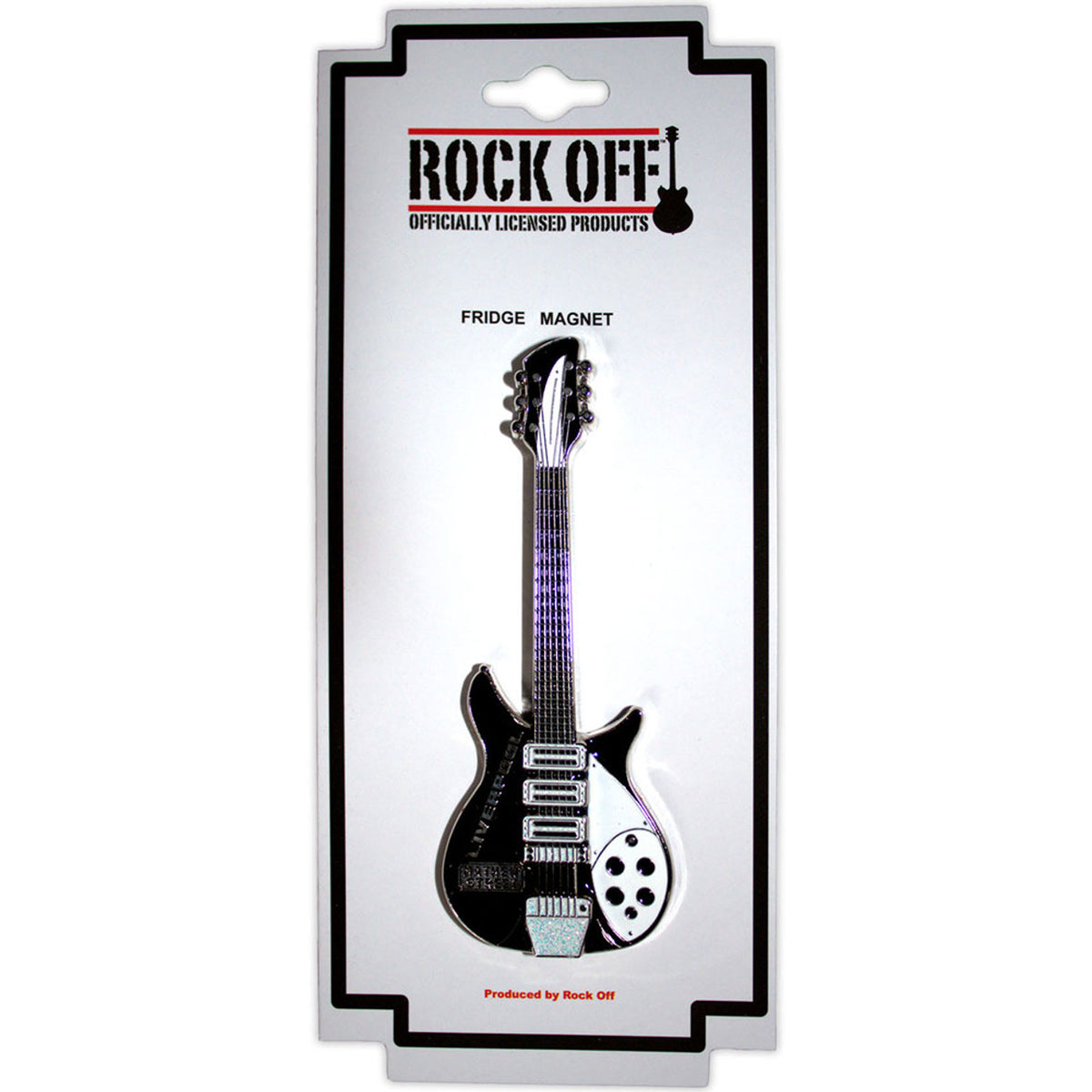 Rock Off Fridge Magnet: Mathew Street B&W Guitar