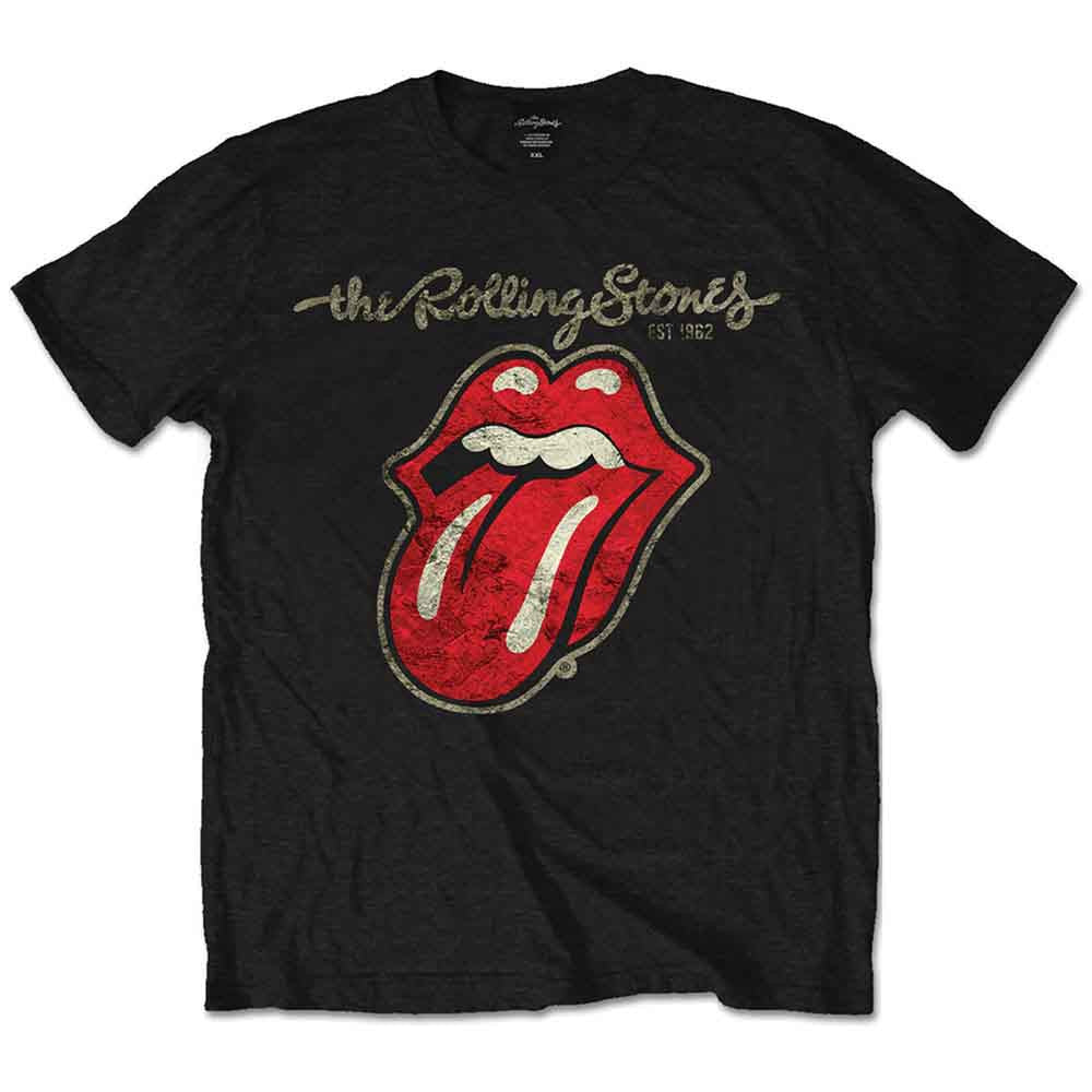 The Rolling Stones Unisex T-Shirt: Plastered Tongue - Black