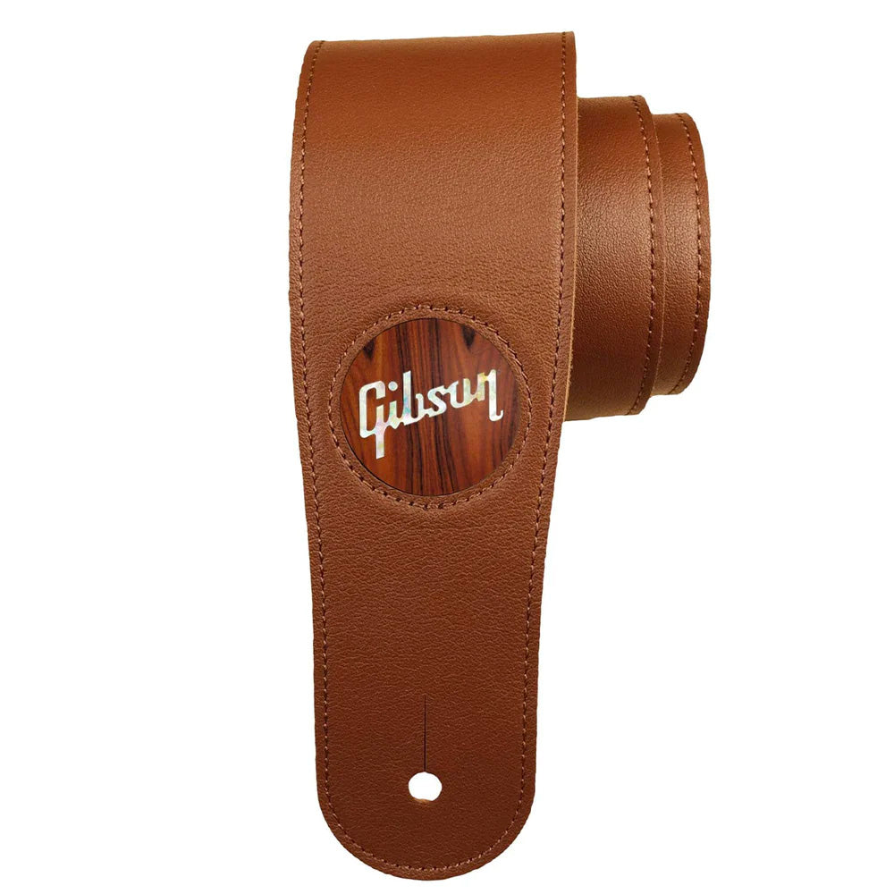 Gibson by Thalia Brown Guitar Strap - Rosewood with Gibson Pearl Logo