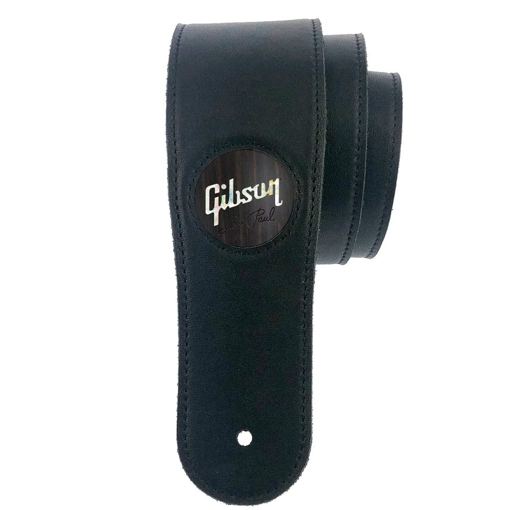 Gibson by Thalia Black Guitar Strap - Black Ebony with Gibson Pearl Logo