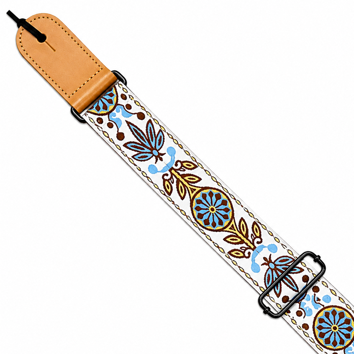 Guitarbitz Woven Guitar Strap 1.5 Inch - Vintage Floral