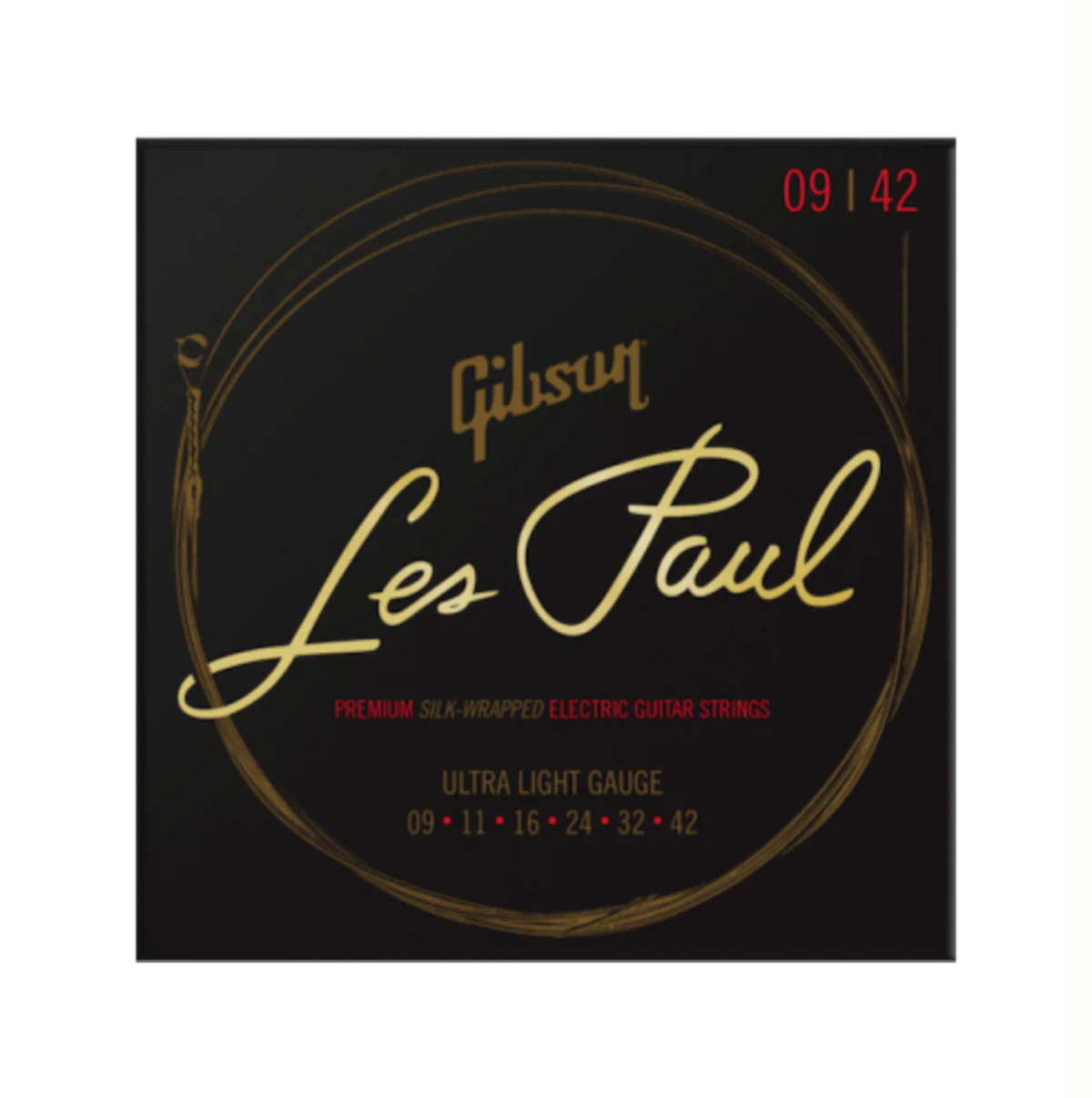Gibson Les Paul Premium Silk Wrapped Electric Guitar Strings 09-42