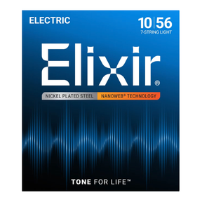 Elixir 12057 Nanoweb Coated 7 String Electric Guitar String Set - 10-56