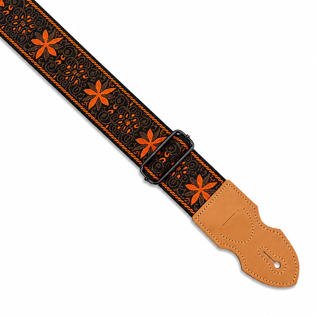 Guitarbitz Jacquard 2 Inch Vegan Guitar Strap - Nordic Snowflake Amber