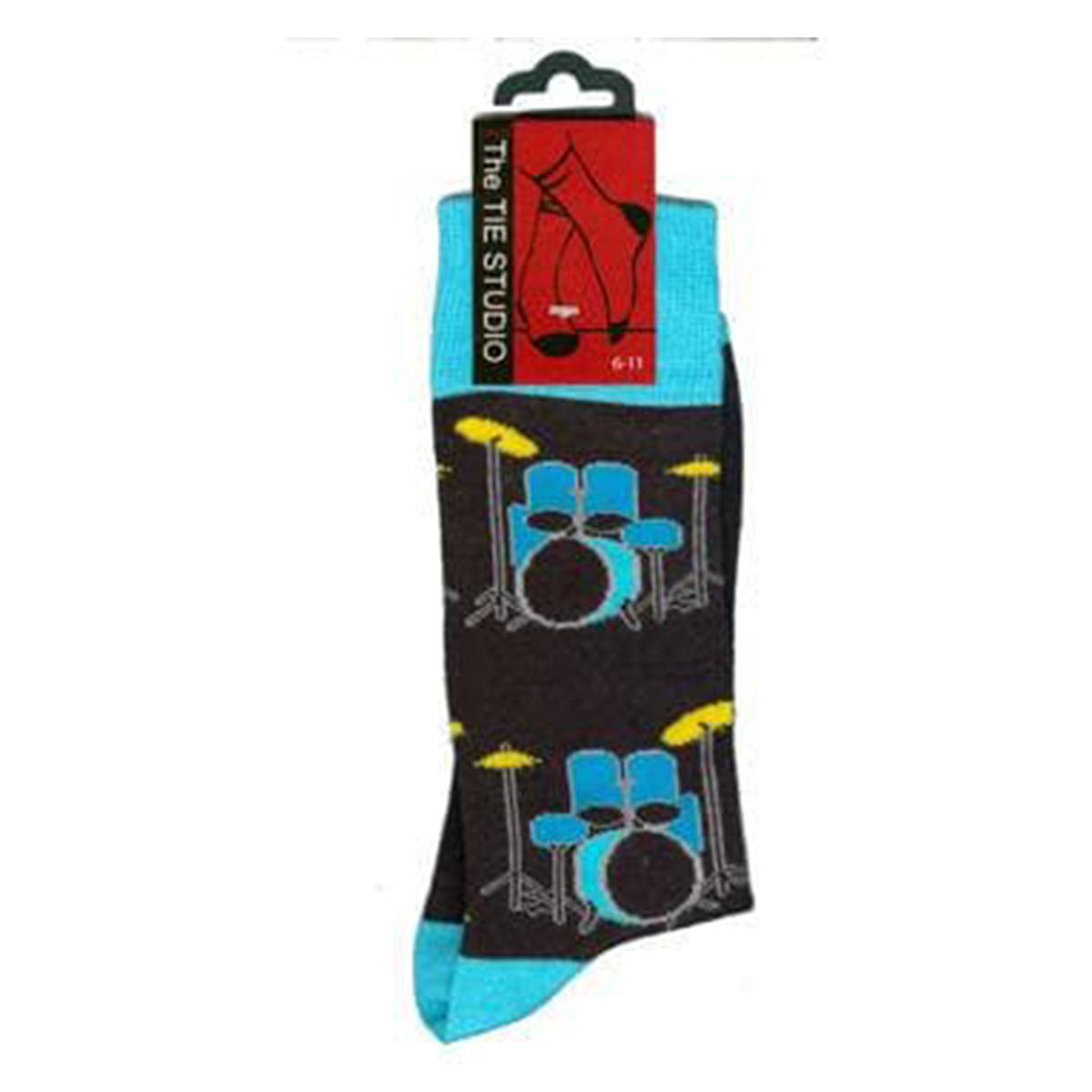 Blue & Yellow Drumkit Socks - (Size 6-11)