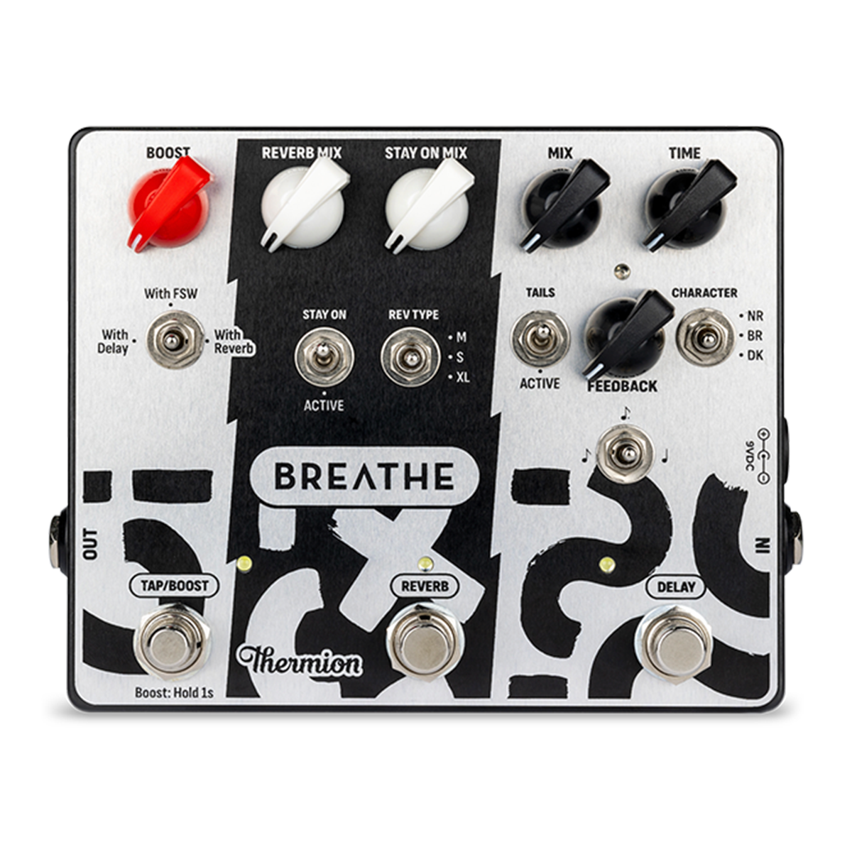Thermion Breathe Tap Delay, Dual Reverb & Boost Effects Pedal