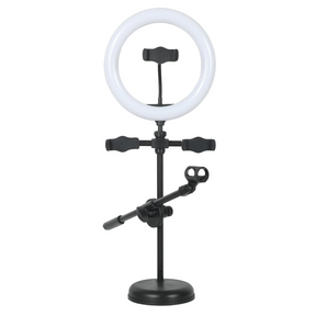 CAD Desktop Ring Lightwith Mic and 3 Phone Holders