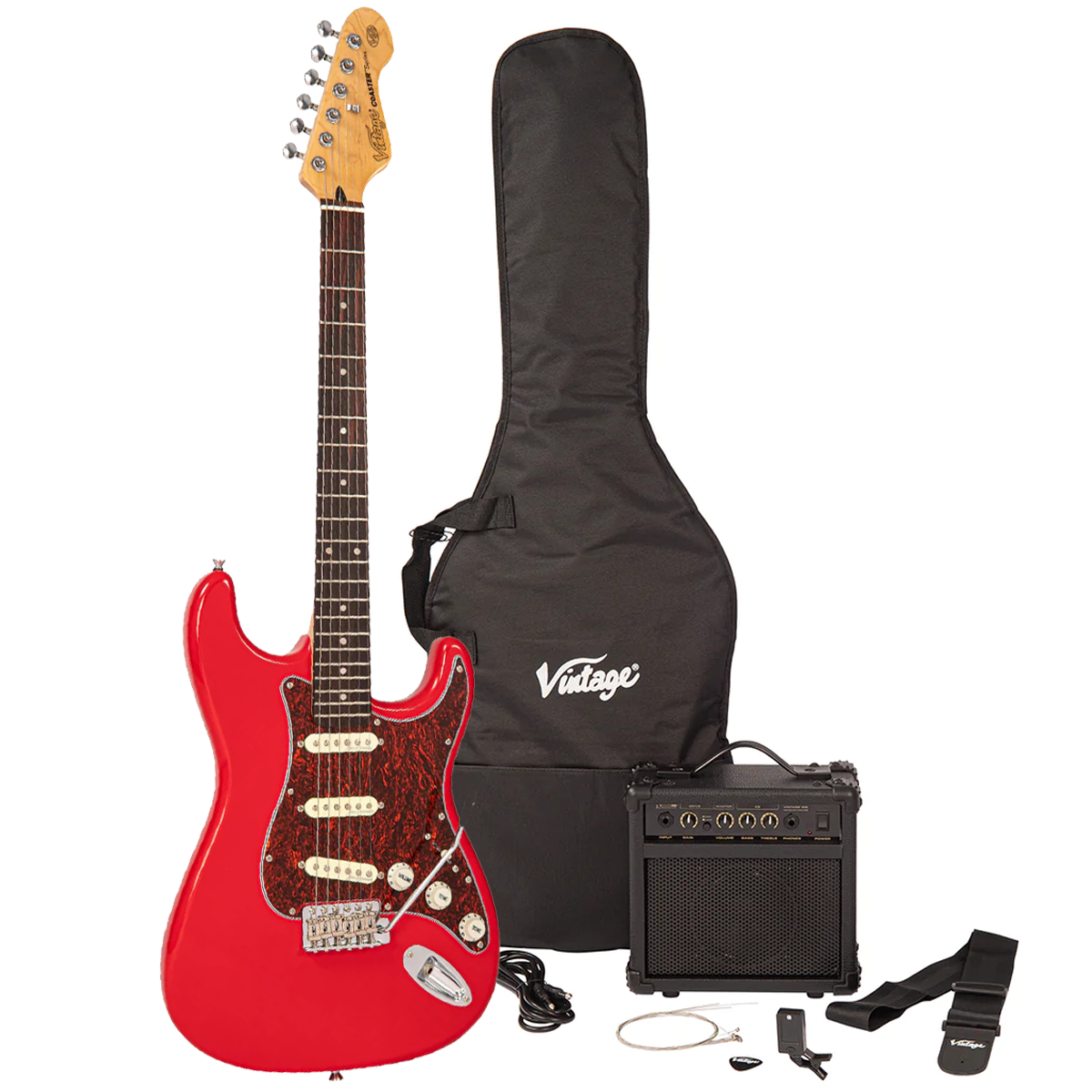 Vintage V60 Electric Guitar Starter Package with Guitar, Amp & Accessories