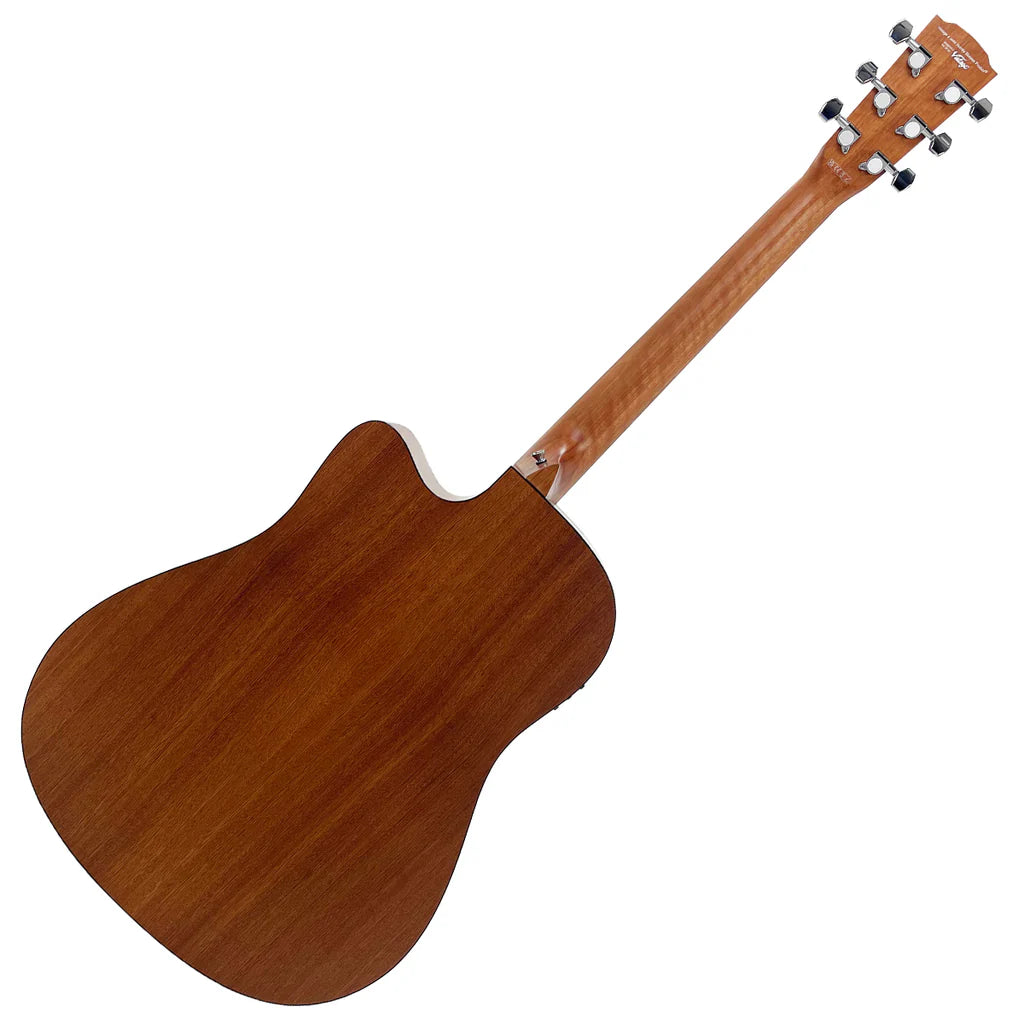 Vintage VE440MS Statesboro Series Electro Acoustic Dreadnought Guitar - Natural Moonshine
