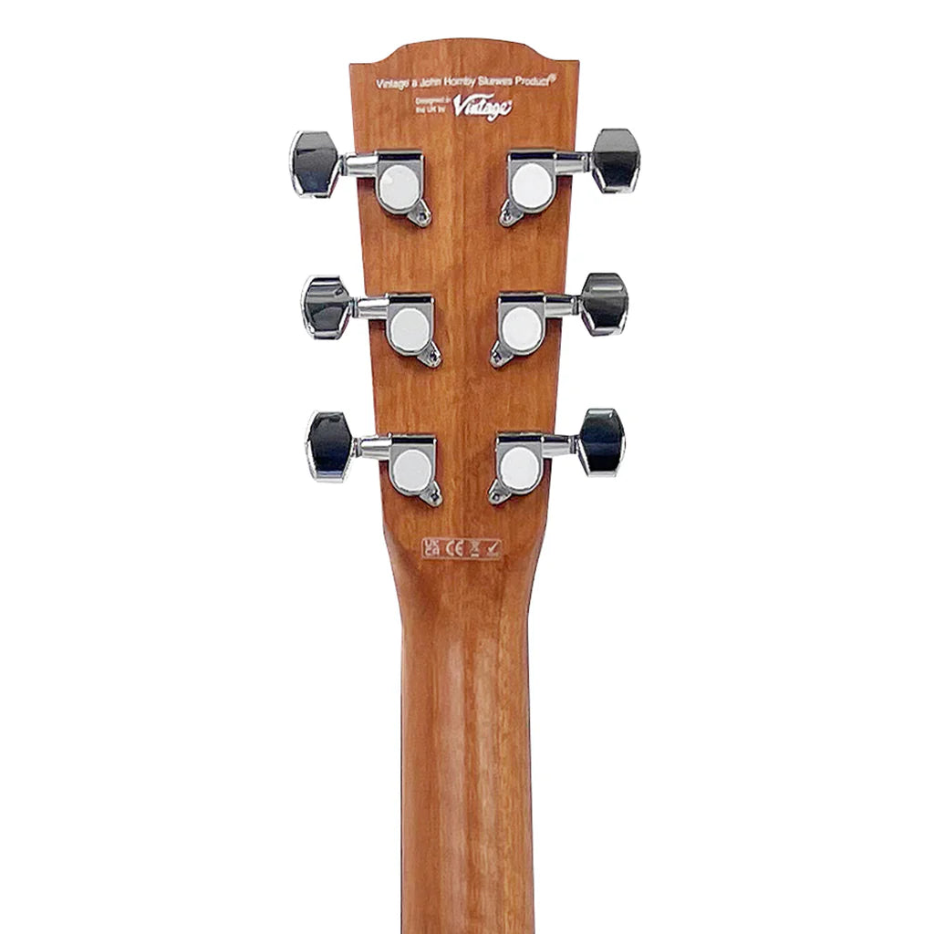 Vintage VE440MS Statesboro Series Electro Acoustic Dreadnought Guitar - Natural Moonshine