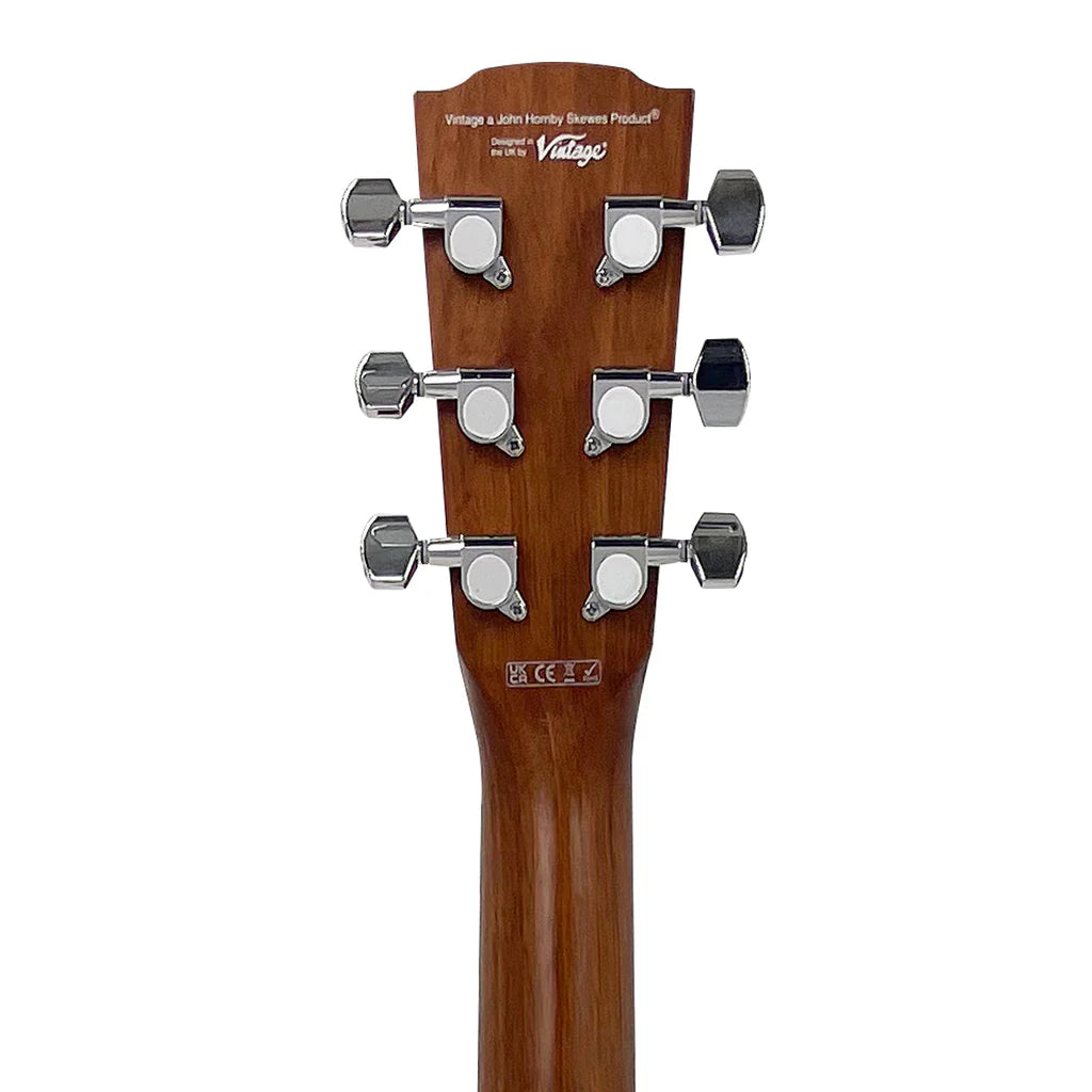 Vintage VE8800MS Statesboro Series Electro Acoustic Parlour Guitar - Natural Moonshine