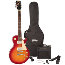 Vintage V10 Electric Guitar Starter Package - Cherry Sunburst with Guitar, Amp & Accessories