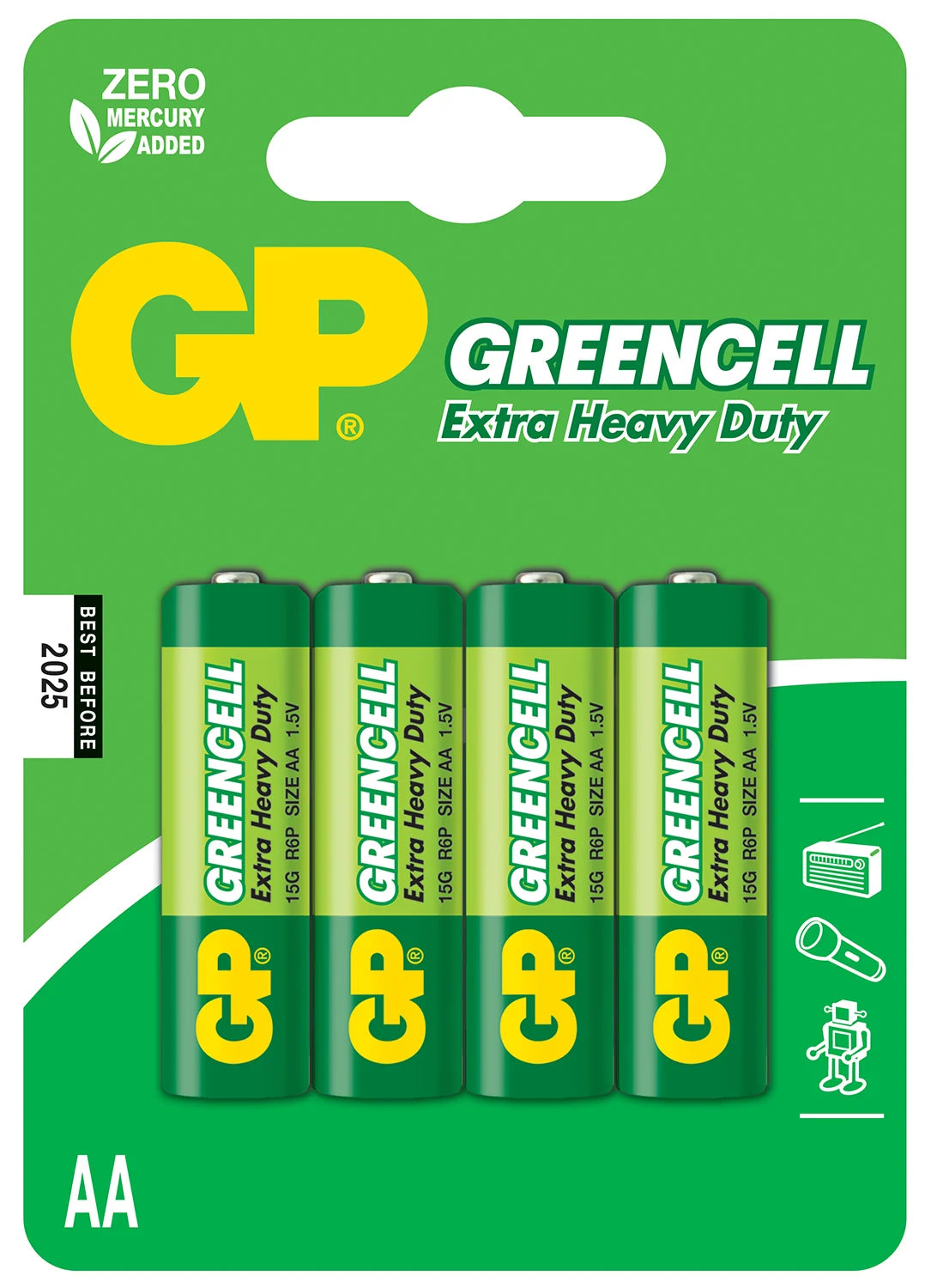 GP Greencell Zinc Chloride Batteries